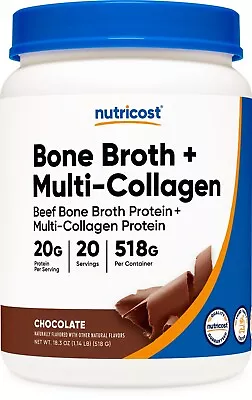 Nutricost Beef Bone Protein Powder + Multi Collagen (20 Servings) - Chocolate • $24.98