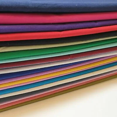 *END OF SEASON SALE* Plain 100% Cotton Fabric Quilting Material 50 Colors 44  • £4.99