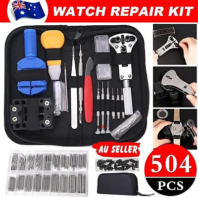 Watch Repair Tool Kit Back Case Opener Remover Spring Pin Bars Set Watchmaker • $30.99