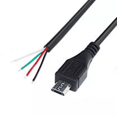 5pcs 1M/3.3ft Micro USB Male Plug Cable 4 Wires Power Pigtail Cable Cord DIY • $5.51