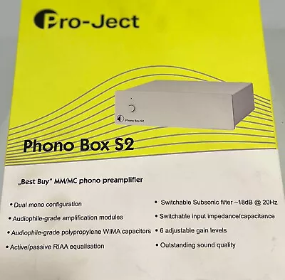 Project Phono Box S2 MM/MC Phono (Black) In 100-240v Made In Europe • $140