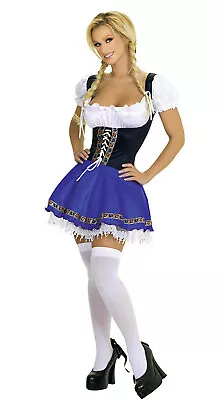 £15.99 • Buy Ladies Women Oktoberfest Fancy Dress Heidi German Beer Maid Costume Dress 3XL