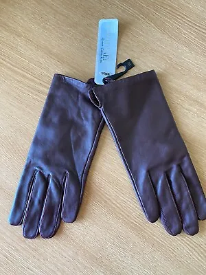 Totes Isotoner Women's Leather Gloves Medium Brown New Rrp £20 • £9.25