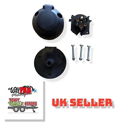 7 Pin Socket 12N Trailer Socket Towbar Towing Caravan Wiring Complete • £6.45
