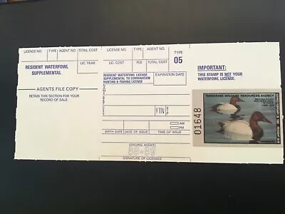 ICOLLECTZONE  US Tennessee 1988 TN12 3 Part Duck Stamp VF NH • $11.96