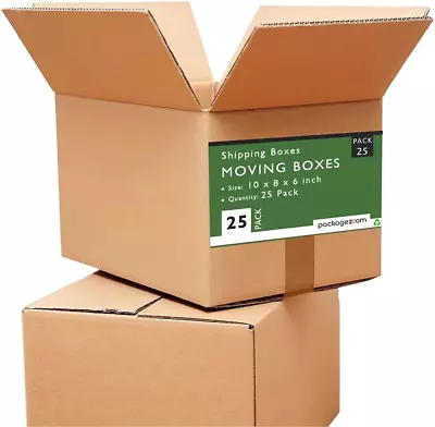 10 X 8 X 6 Medium Moving Boxes Pack Of 25 Shipping Boxes • $34.05