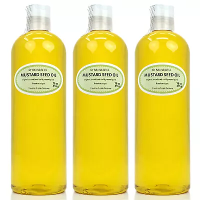 Premium Pure Organic Cold Pressed Best Fresh Mustard Seed Oil 2 Oz Up To 7 LB • $8.19