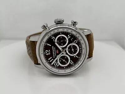 Chopard Mille Miglia Classic Chrono Steel Burgundy 40mm Auto Watch Ref 686193003 • $7750