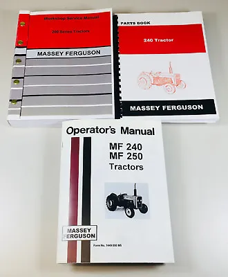 Massey Ferguson Mf 240 Tractor Service Parts Operators Manual Shop Book Set Tech • $86.97