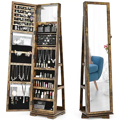 $179.90 • Buy Giantex Jewelry Cabinet Armoire Lockable Mirrored 360° Rotatable