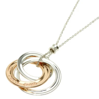 £151.45 • Buy TIFFANY&Co.   Necklace 1837 Interlocking Circle Silver Rubet Metal
