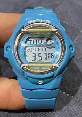 Casio Baby G 3252 BG-169R Ladies Digital Watch Blue Teal White Rare Chrono Sport • $80
