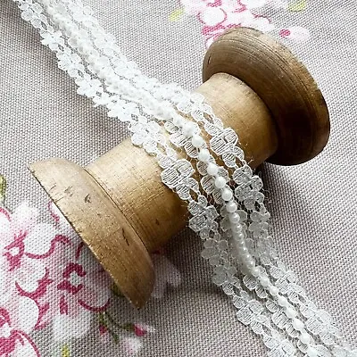 £1.75 • Buy Lace Trim Ivory White Vintage Style Crochet Wedding Dress Bridal Ribbon Bias Net