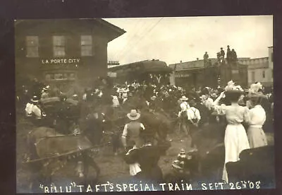 Real Photo Laporte City Iowa Railroad Depot President Taft Postcard Copy • $11.99