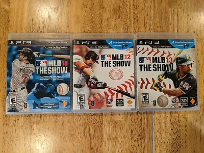 MLB 10 12 13 The Show - Sony PlayStation 3 PS3 Lot  Of 3 Complete CIB W/ Manuals • $15.95