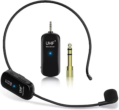 Wireless Microphone HeadsetUHF Wireless Headset Mic＆Handheld Mic 2 In 1165 Ft • $20