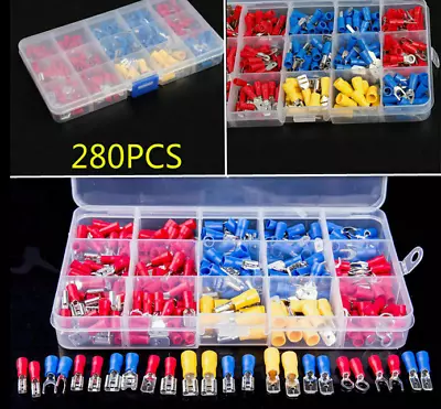 280PCS Assorted Crimp Spade Terminal Insulated Electrical Wire Connector Kit Set • $8.29