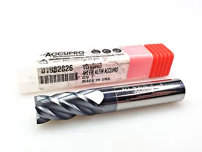 $39.95 • Buy AccuPro 1/2  X 1/2 X 1 X 3 SQ Solid Carbide End Mill 4 Flute 01982826