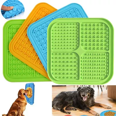 £4.69 • Buy Pet Lick Mat Dog Puppy Cat Distraction Treat Silicone Surface Eat Plate Bowl