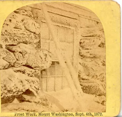 NEW HAMPSHIRE Frost Work Mt. Washington Sept. 4th 1872--Stereoview L30 • $4.95