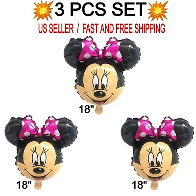 Minnie Mouse Head Large Foil Balloon Birthday Party Decoration 18  Big Size AAA • $14.95