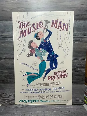 Music Man Robert Preston Barbara Cook Majestic Broadway Window Card/poster • $232