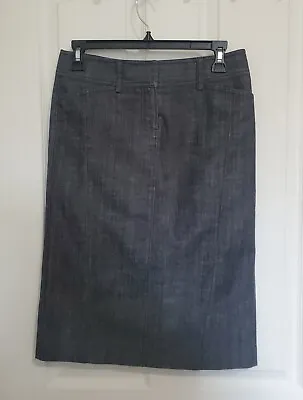 J. Crew Denim Skirt Stretch Knee Length Skirt Women’s Size 2 Dark Wash Black • $20