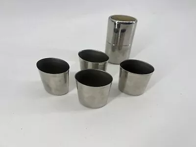 The Dalvey Pocket Set Grants Stainless Steel Metal Shooting Cup Glass Shot X4 • £8