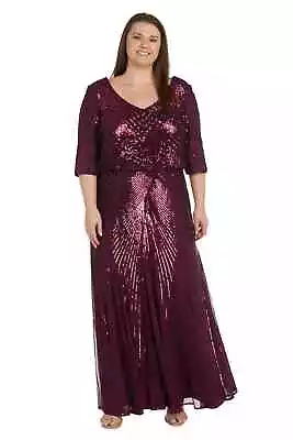 Women's Plus-size Elegant Sequin Evening Gown - Mother Of The Bride Dress • $139.99