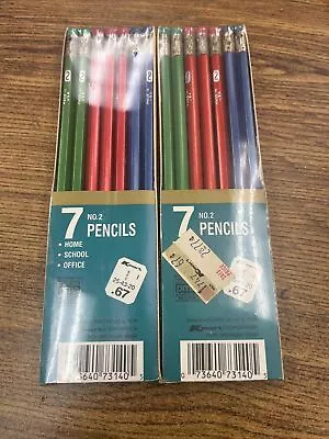 Vintage No. 2 Kmart PMA Wood Pencils Set Of 7 Multi-color Made In USA  2 NIP • $8