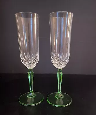 Set Of 2 Vintage Glendale By St. George Crystal Champagne Flutes • $10