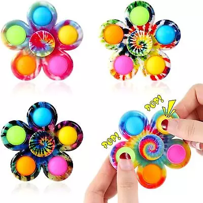 £4.50 • Buy Pop Fidget Spinner Toy 4 Pack, ,Tie-Dye Popper Pop Bubble Spinner Set
