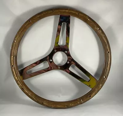 15  Vintage Wooden Steering Wheel Three Spoke • $114.99