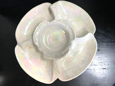 Vintage MCM California Pottery Pearl Luster Chip & Dip Set • $35