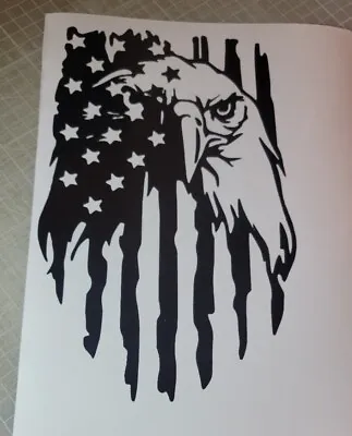 USA Flag Eagle Distressed Decal Sticker Vinyl Graphic American Car Truck Window  • $7.71