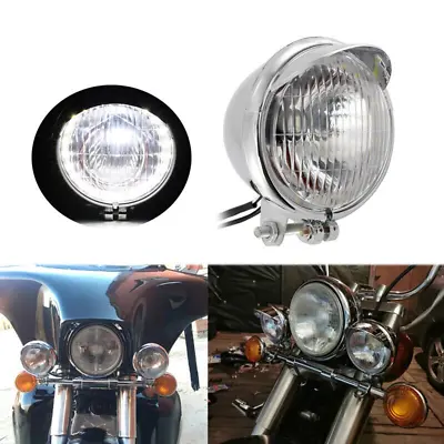 $29.88 • Buy Chrome Visor Bullet LED Headlight For Yamaha V Star XVS 650 950 1100 1300 Custom