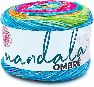 Lion Brand Mandala Yarn Gradient Yarn Cake Multicoloured Yarn Ombre 150g Happy • £10.50