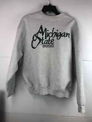 Vintage Men's Made In USA Michigan State Supercotton Pullover Sweater Sz L • $34.99