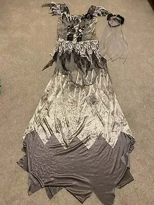 £9.99 • Buy Zombie Ghost Bride Size 12-14 Ladies Halloween Costume 