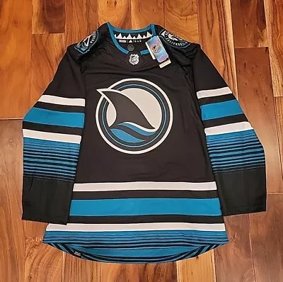 NHL San Jose Sharks Cali Fin Third Black Alternate Jersey Size 46 Adidas NWT • $159.99