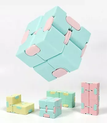$4.99 • Buy Cube Infinity Fidget Stress Toy Anxiety Kids Relief Sensory Magic Gift And Adhd