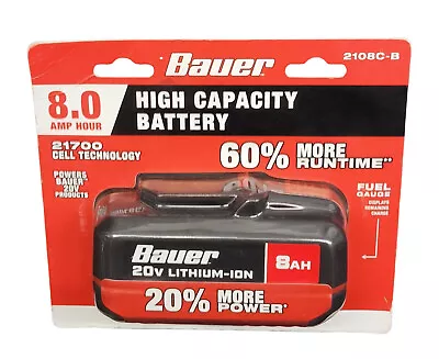 Bauer 20V 8 Ah High-Capacity Lithium-Ion Battery - 2108C-B • $68.99