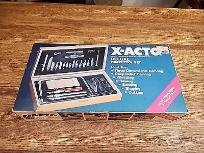 X-ACTO No. 5087 Deluxe Craft Tools Set Hobby Knife Set Wood Box Vintage • $44.99