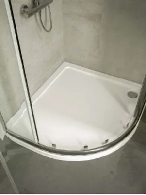 Nuie Pearlstone Offset Quadrant Left Handed Shower Tray 1000mm X 900mm - White • £65