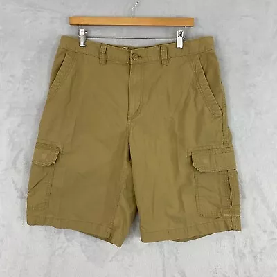 Eddie Bauer Brown Ripstop Cargo Shorts Mens Size 35 Canvas Outdoors Pockets • $19.44