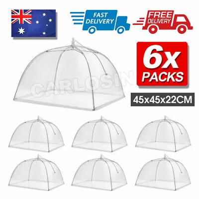 $17.95 • Buy 6x BBQ Collapsible Food Cover Pop Up Mesh Fly Wasp Net Party Kitchen Food Cover