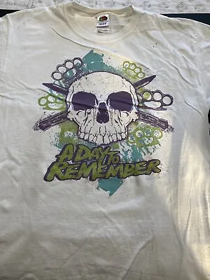 A Day To Remember T-Shirt L White Victory Records 2008 Original For Those Who  • $30