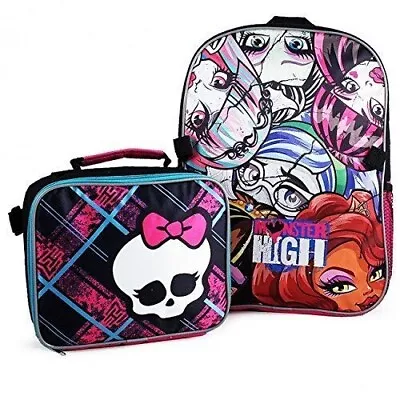 New Monster High Backpack And Lunch Bag Set 15  Kids Shoulder Backpack • $26.95