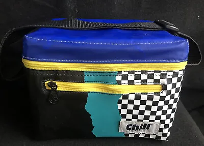 Vintage CHILL The Soft Cooler Lunchbox Checkered 90’s Memorabilia Yellow SGI • $25