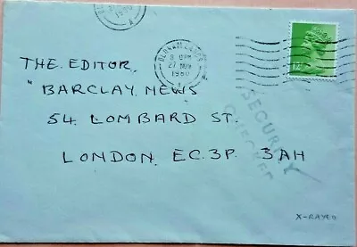 $9.75 • Buy Great Britain 1980 Oldham Machin Stamp Cover With Security Checked X Ray Cachet